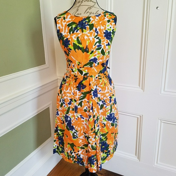 Sara Campbell Dresses & Skirts - Sara Campbell orange greens & blues sz 10 sundress